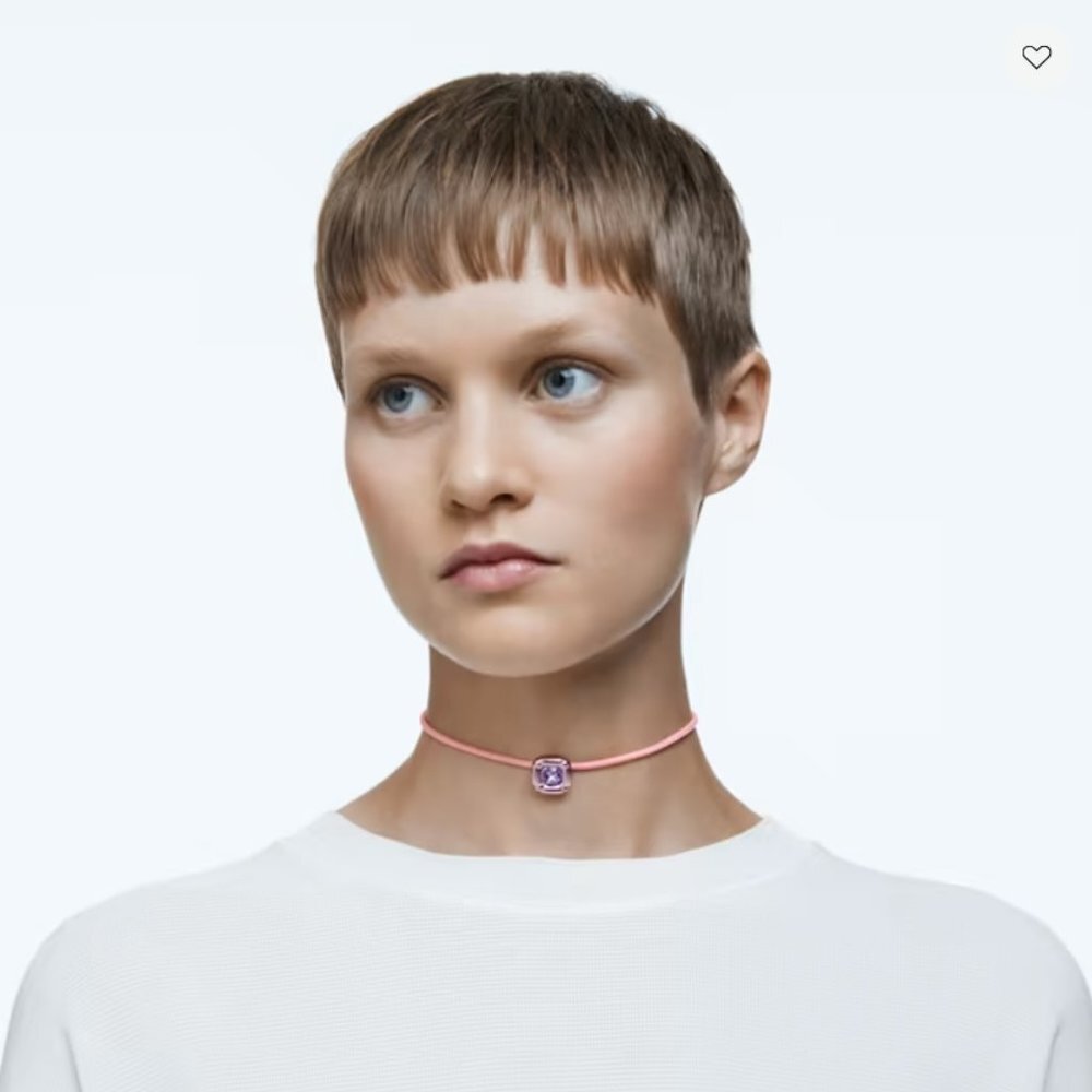 Swarovski 5626400 Dulcis necklace choker jewelry pink purple adjustable new - Picture 2 of 15